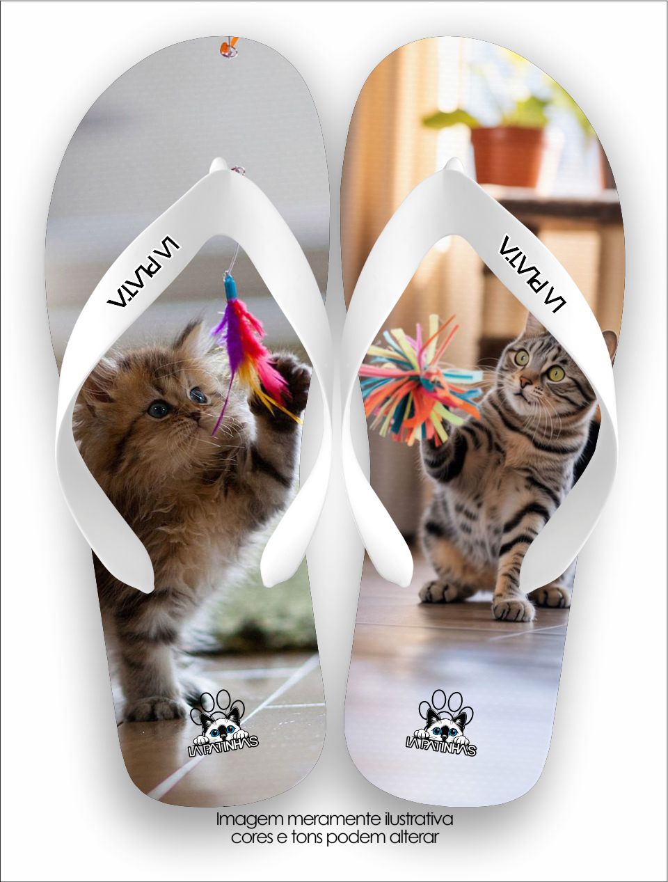 Chinelo Tradicional La Patinhas Cats Funny