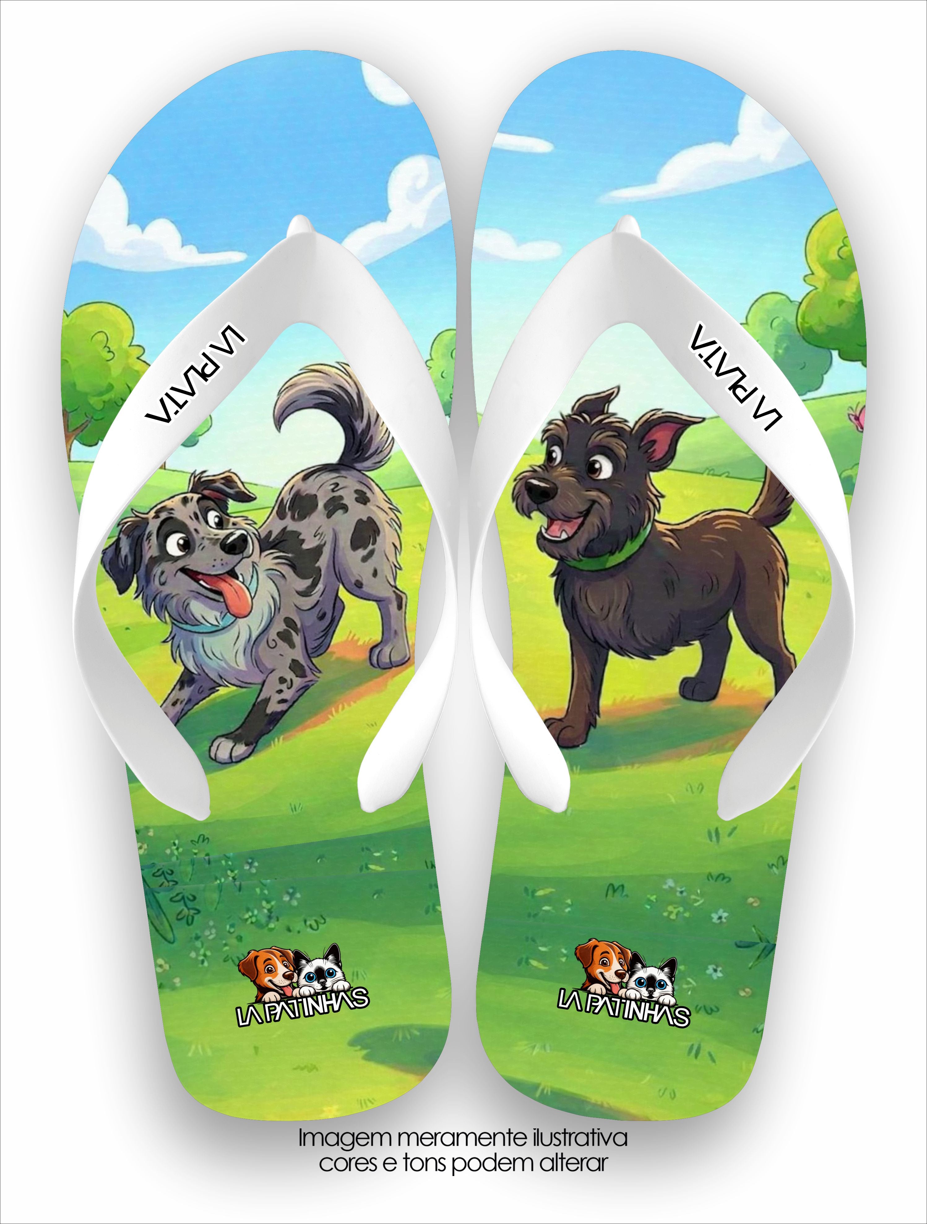 Chinelo Tradicional La Patinhas Dogs Amigos Para Sempre