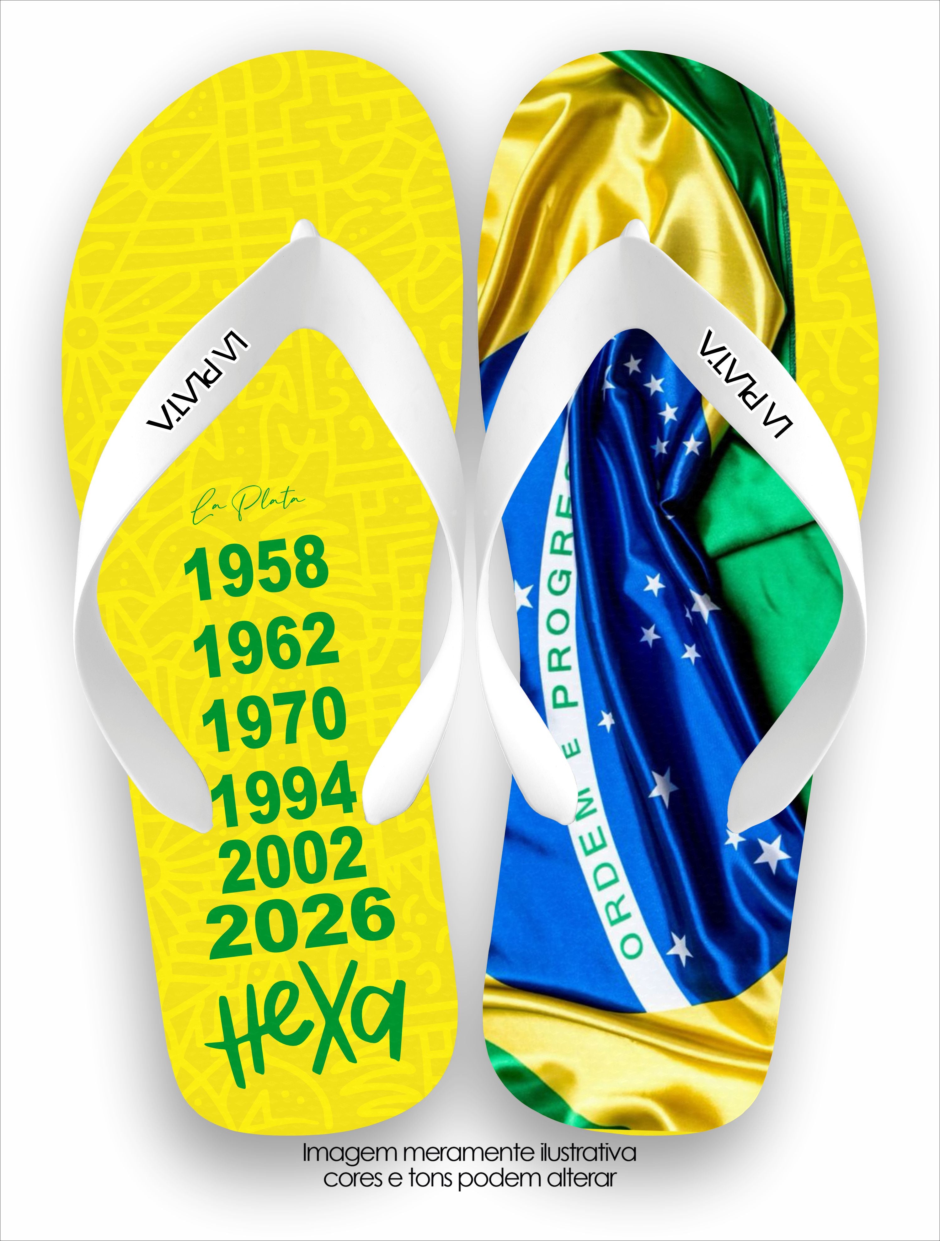 Chinelo Tradicional La Copa 2026 Hexa Campeões do Mundo