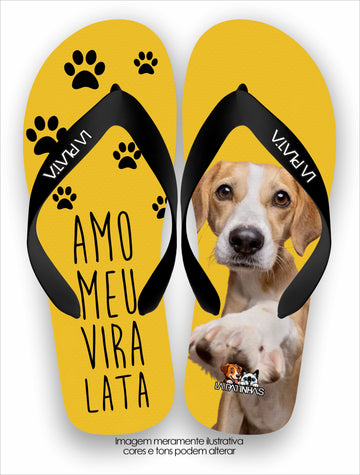 Chinelo Tradicional La Patinhas Dogs Eu Amo Meu Vira Lata