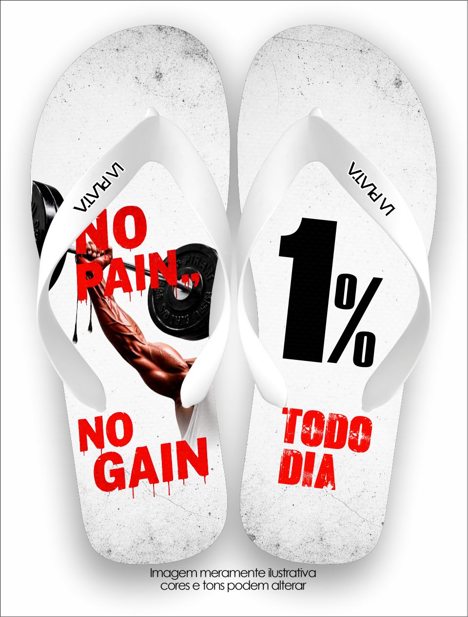 Chinelo Tradicional La Fitness No Pain No Gain
