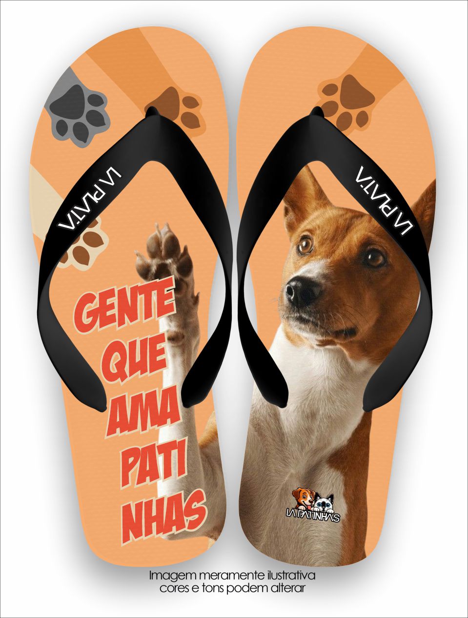 Chinelo Tradicional La Patinhas Dogs Gente Que Ama Patinhas