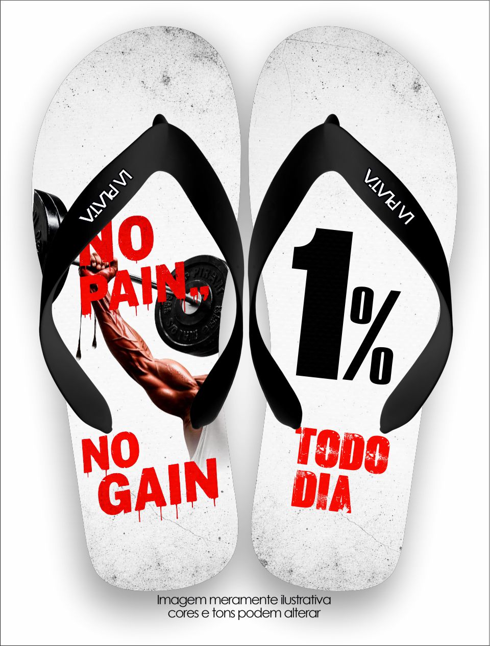 Chinelo Tradicional La Fitness No Pain No Gain