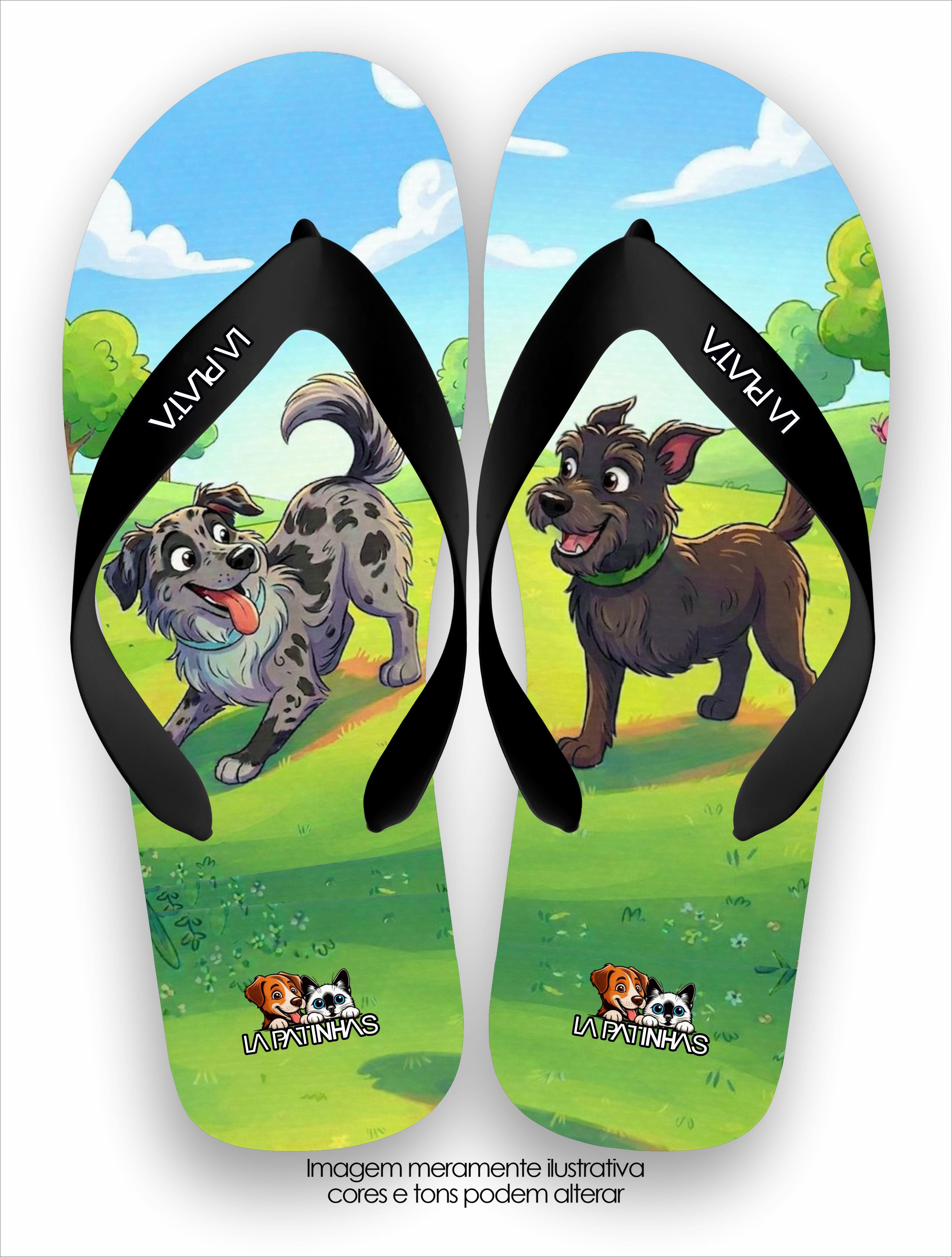 Chinelo Tradicional La Patinhas Dogs Amigos Para Sempre
