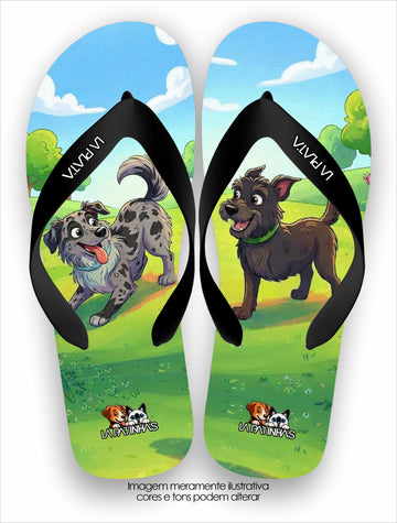 Chinelo Tradicional La Patinhas Dogs Amigos Para Sempre
