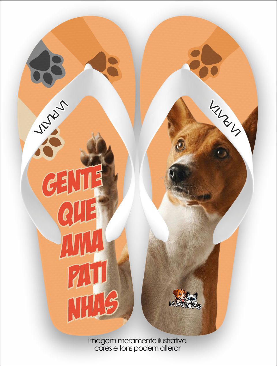 Chinelo Tradicional La Patinhas Dogs Gente Que Ama Patinhas