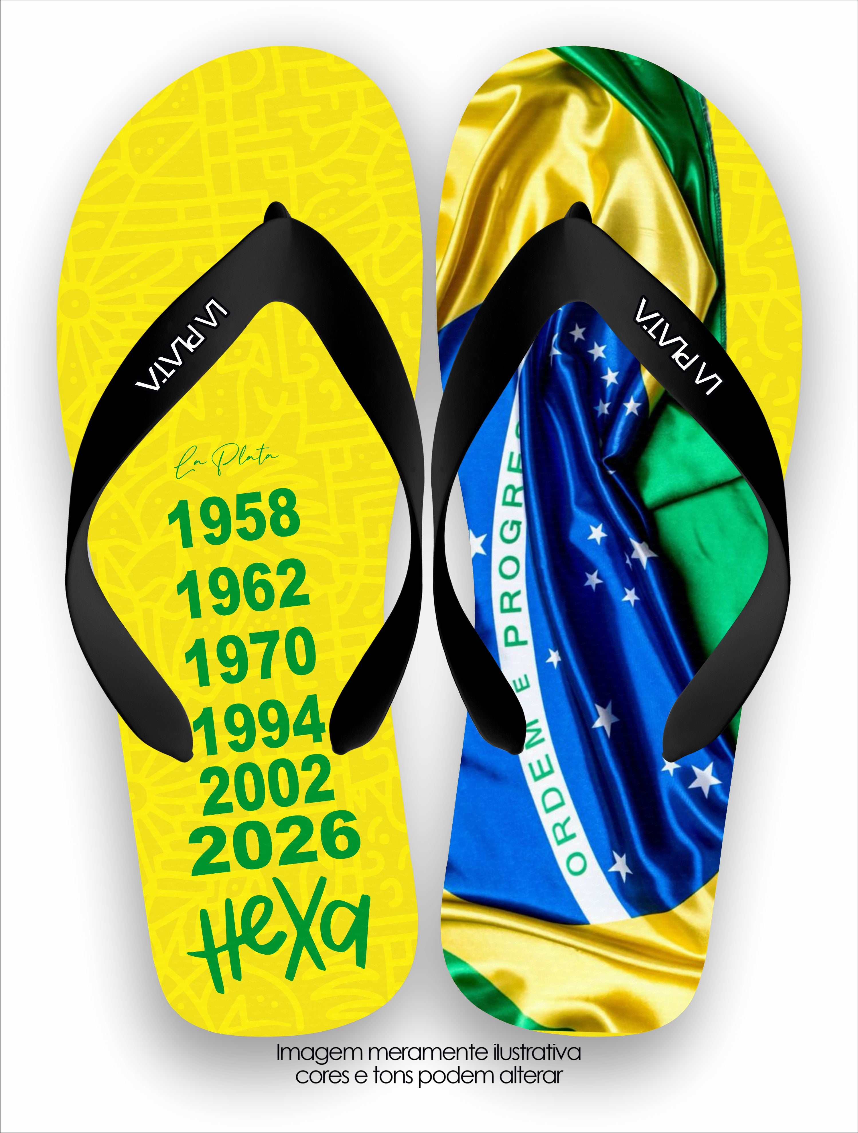 Chinelo Tradicional La Copa 2026 Hexa Campeões do Mundo