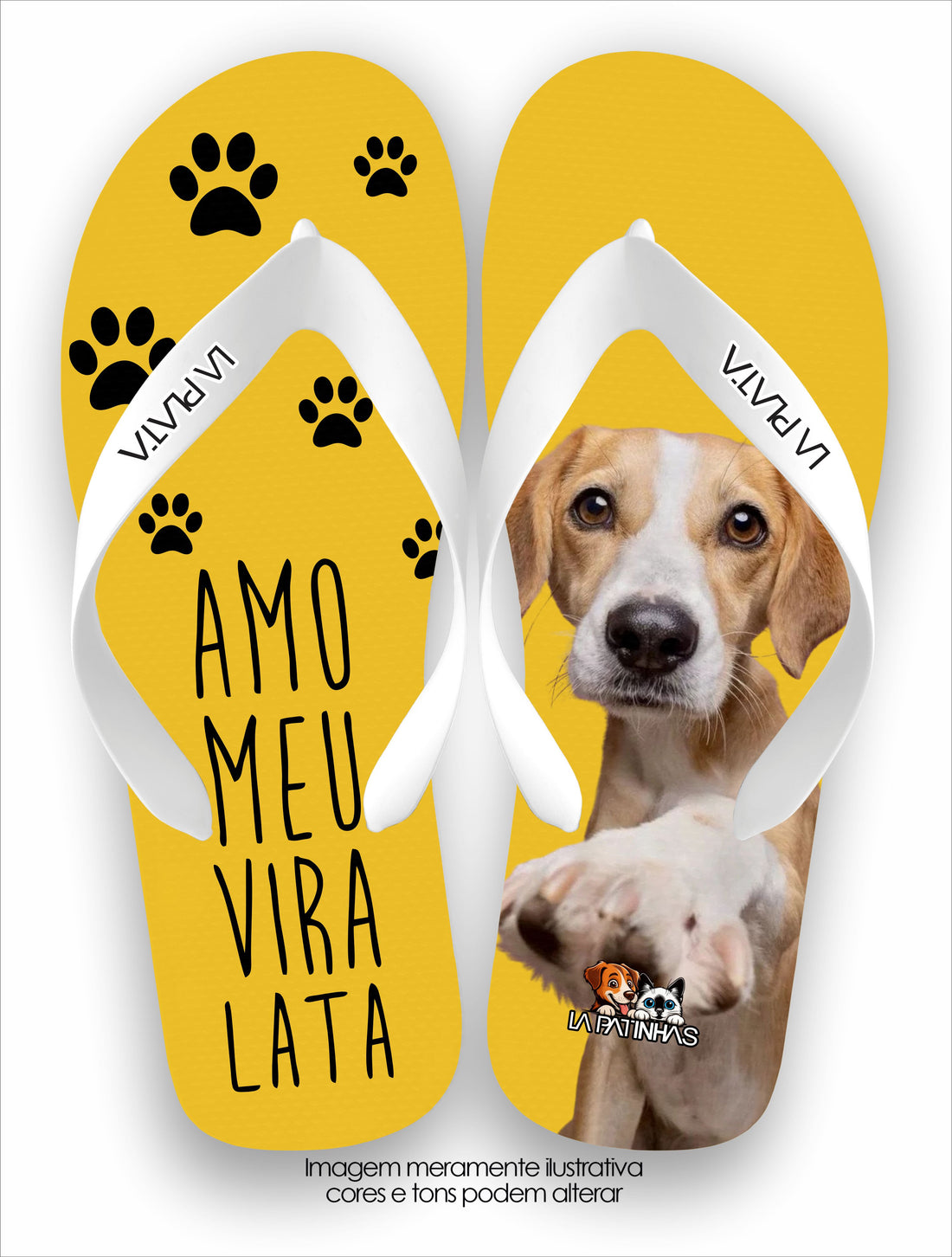 Chinelo Tradicional La Patinhas Dogs Eu Amo Meu Vira Lata