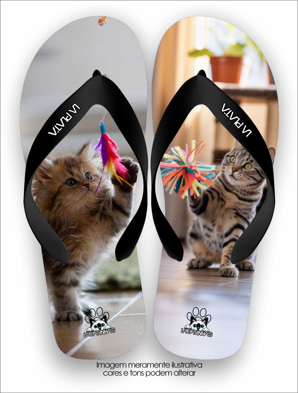 Chinelo Tradicional La Patinhas Cats Funny