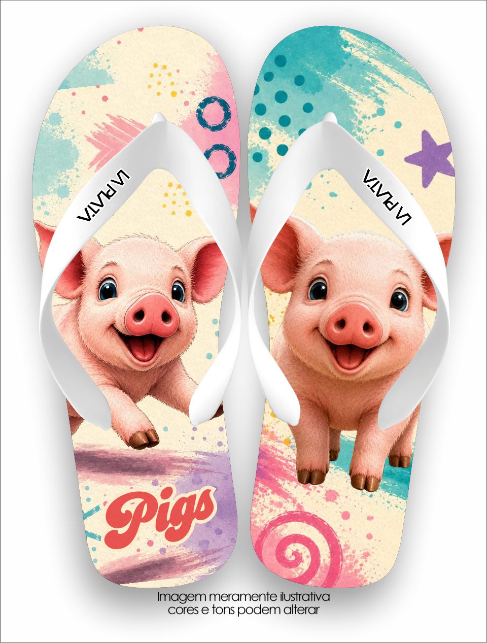 Chinelo Tradicional La Bicharada Porquinho Candy