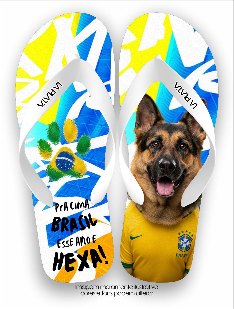 Chinelo Tradicional La Copa Pets Pastor Alemão