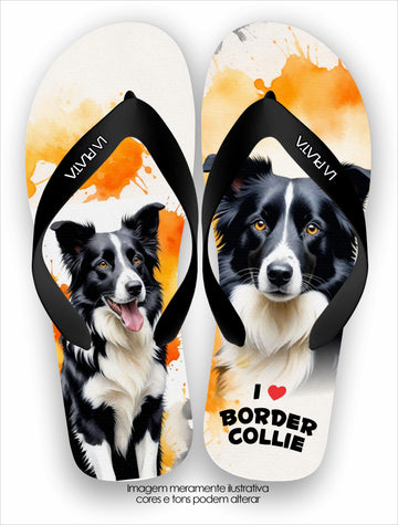 Chinelo Tradicional La Patinhas Dogs I Love Border Collie