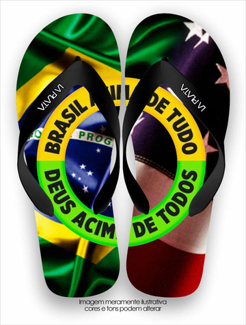 Chinelo Tradicional Brasil Acima de Tudo Deus Acima de Todos