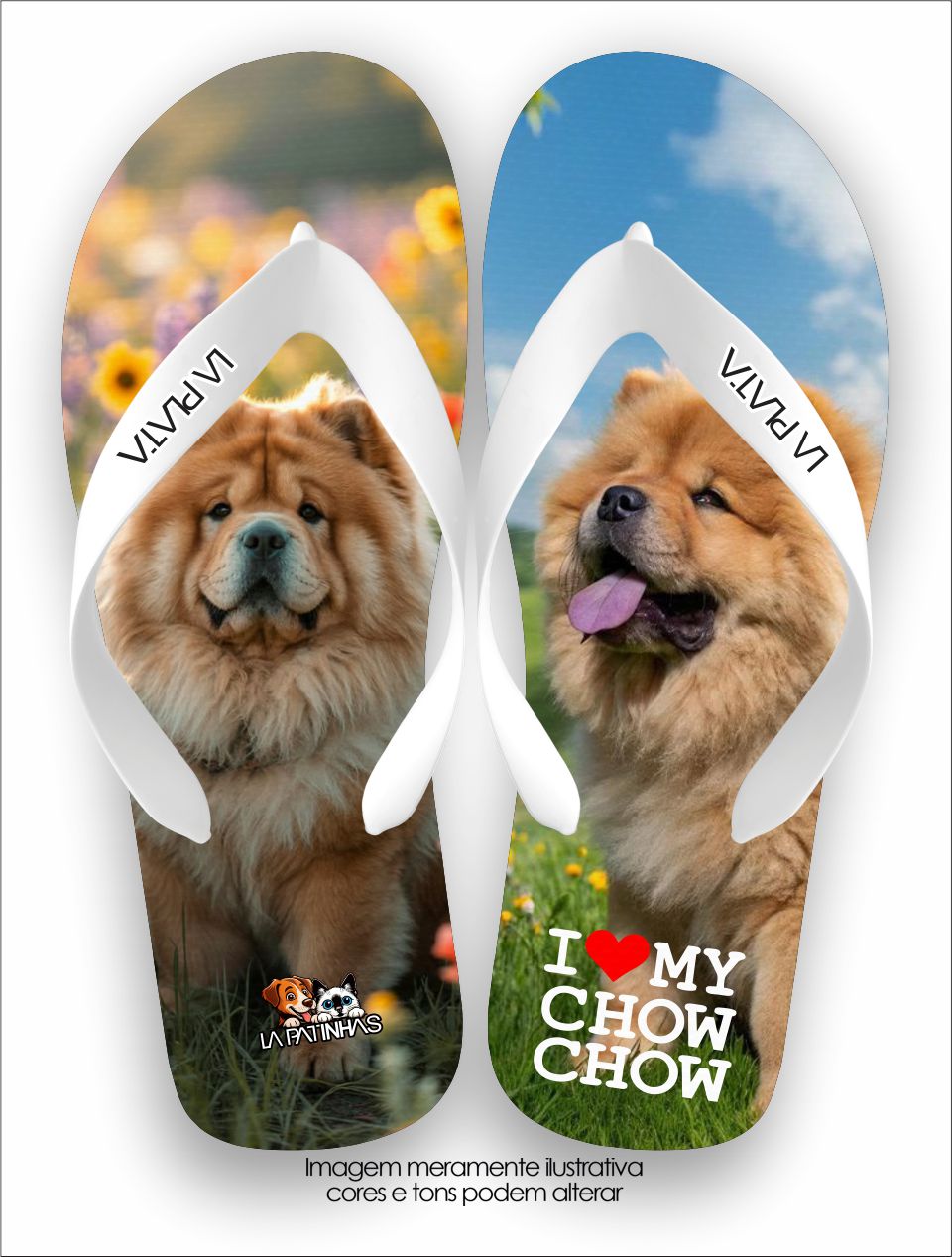 Chinelo Tradicional La Patinhas Dogs I Love My Chow Chow