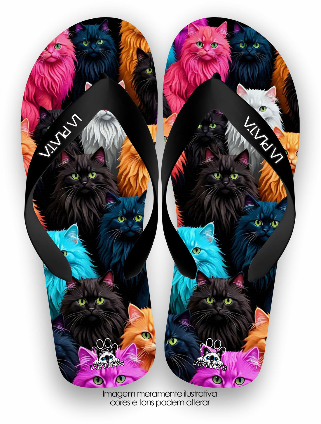 Chinelo Tradicional La Patinhas Cats Color