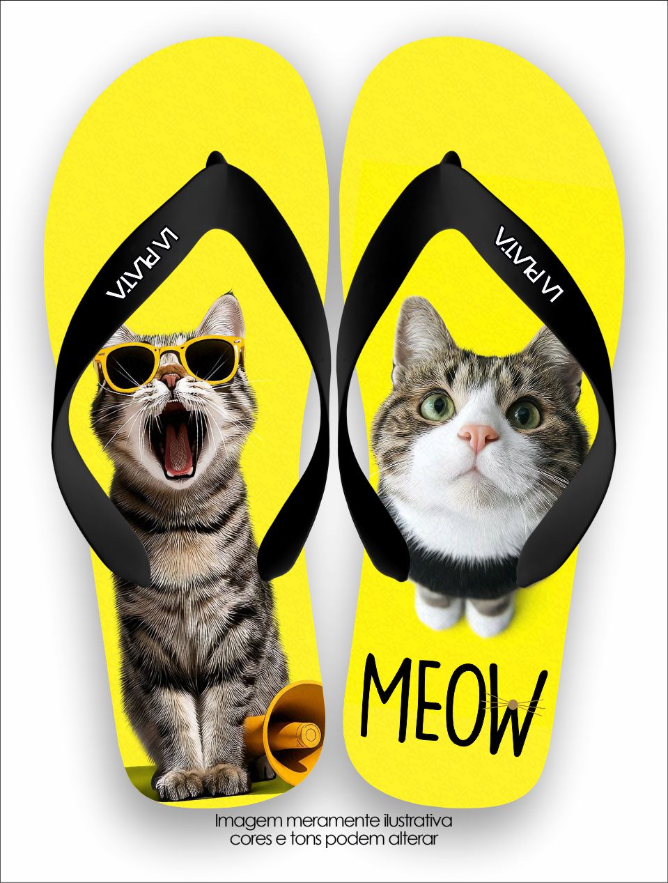 Chinelo Tradicional La Patinhas Cats Gato Meow