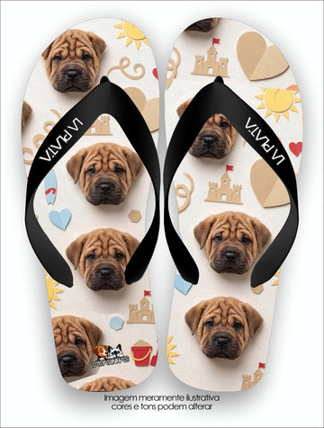 Chinelo Tradicional La Patinhas Dogs Sharpei Clássico
