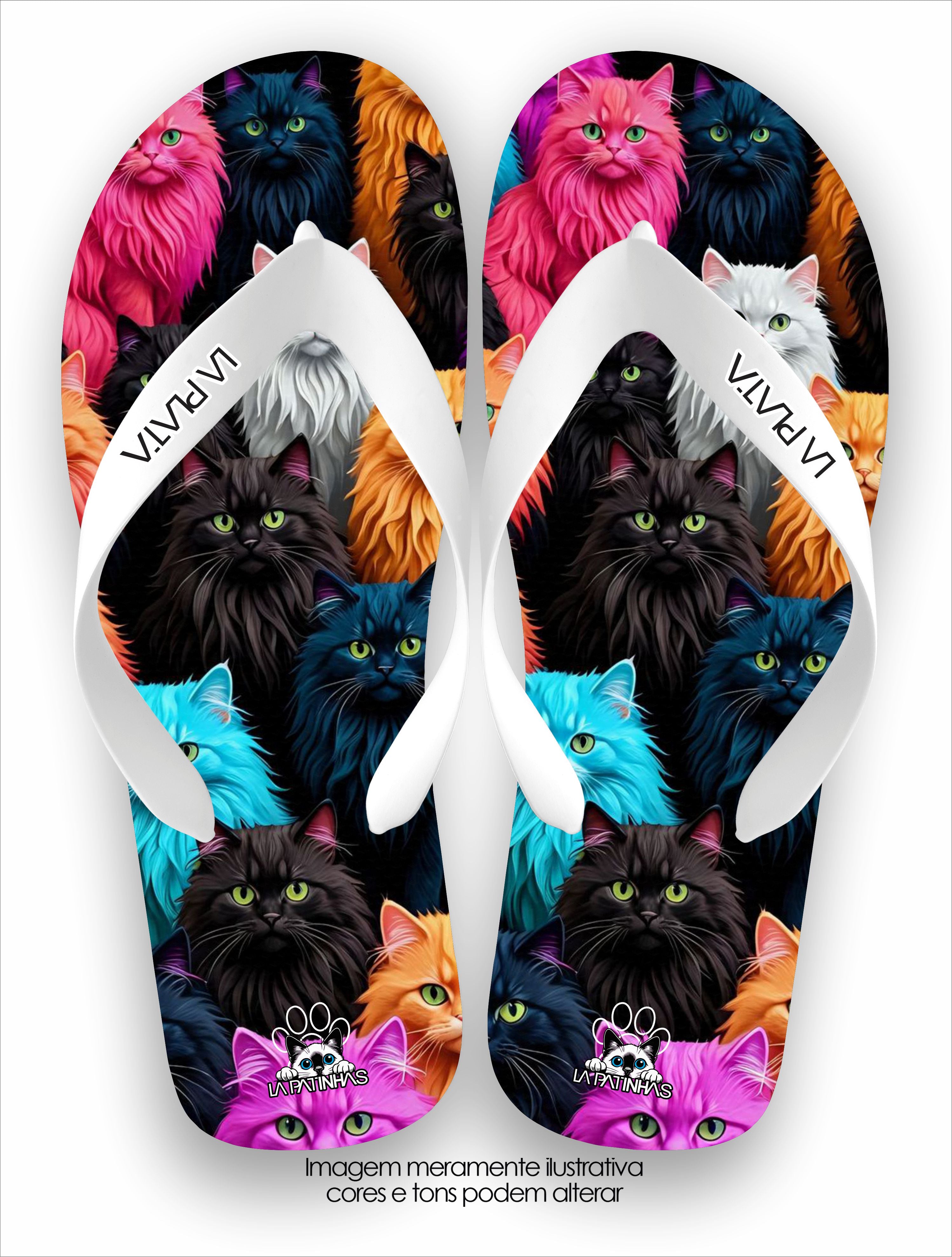 Chinelo Tradicional La Patinhas Cats Color