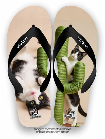 Chinelo Tradicional La Patinhas Cats Cactus