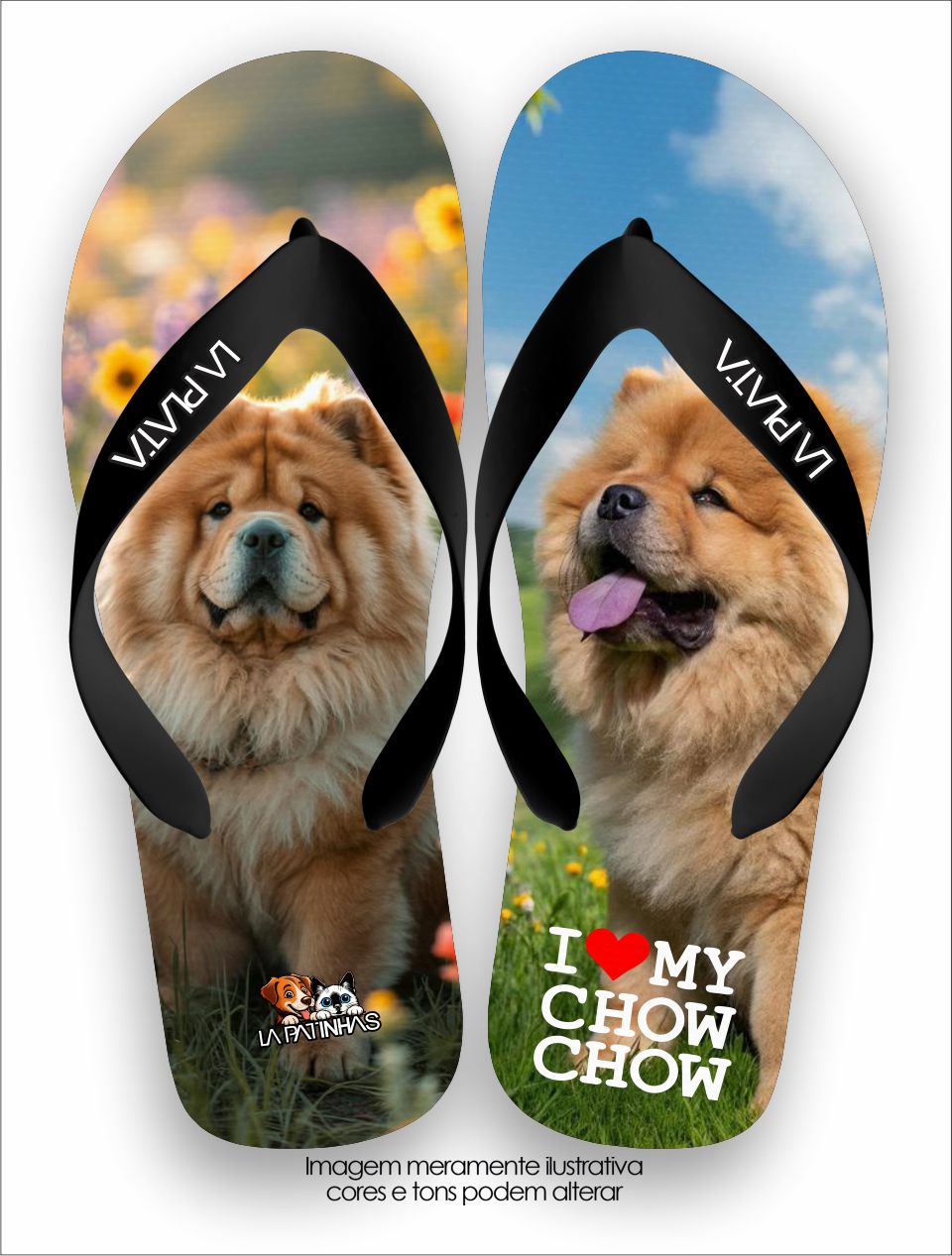 Chinelo Tradicional La Patinhas Dogs I Love My Chow Chow