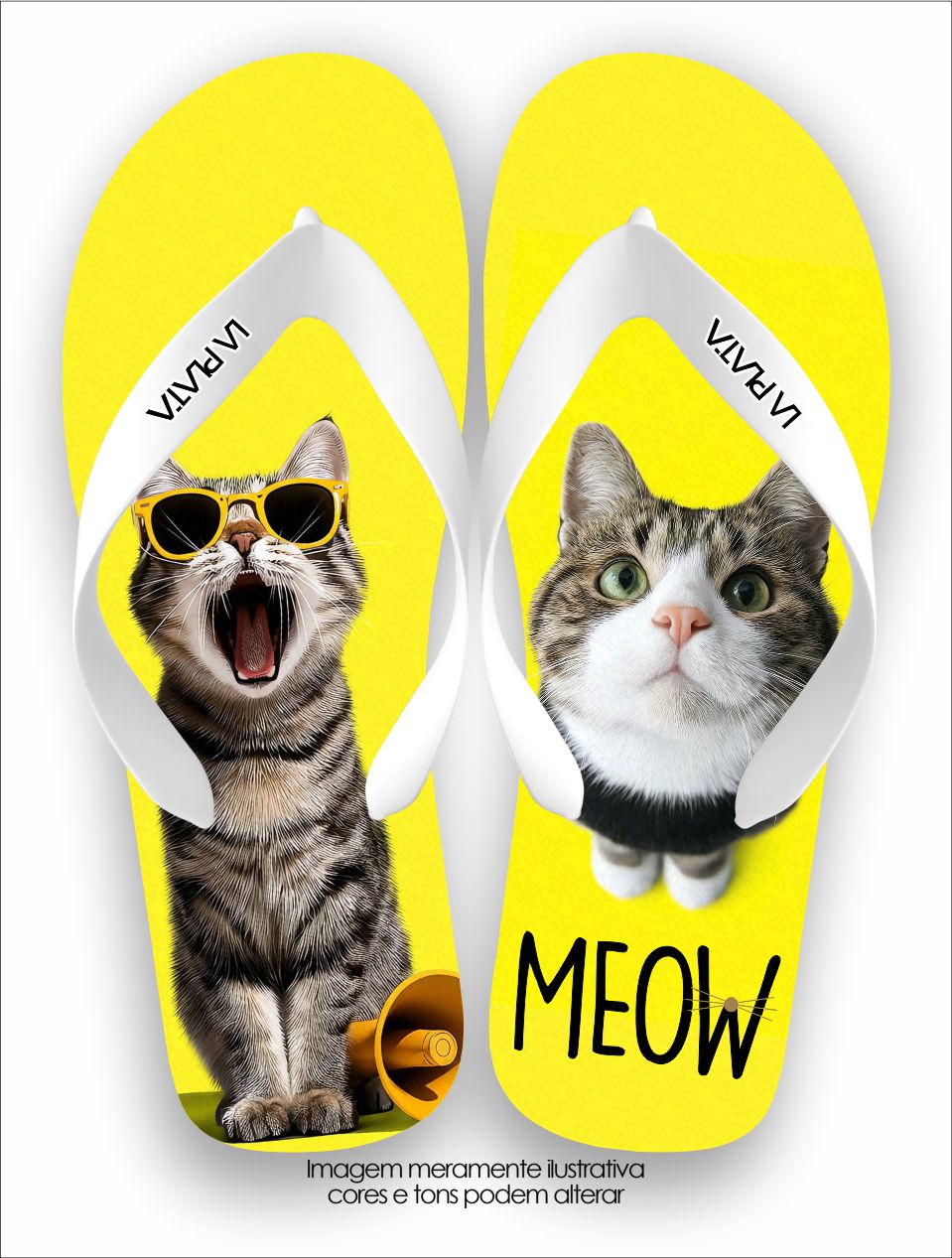 Chinelo Tradicional La Patinhas Cats Gato Meow