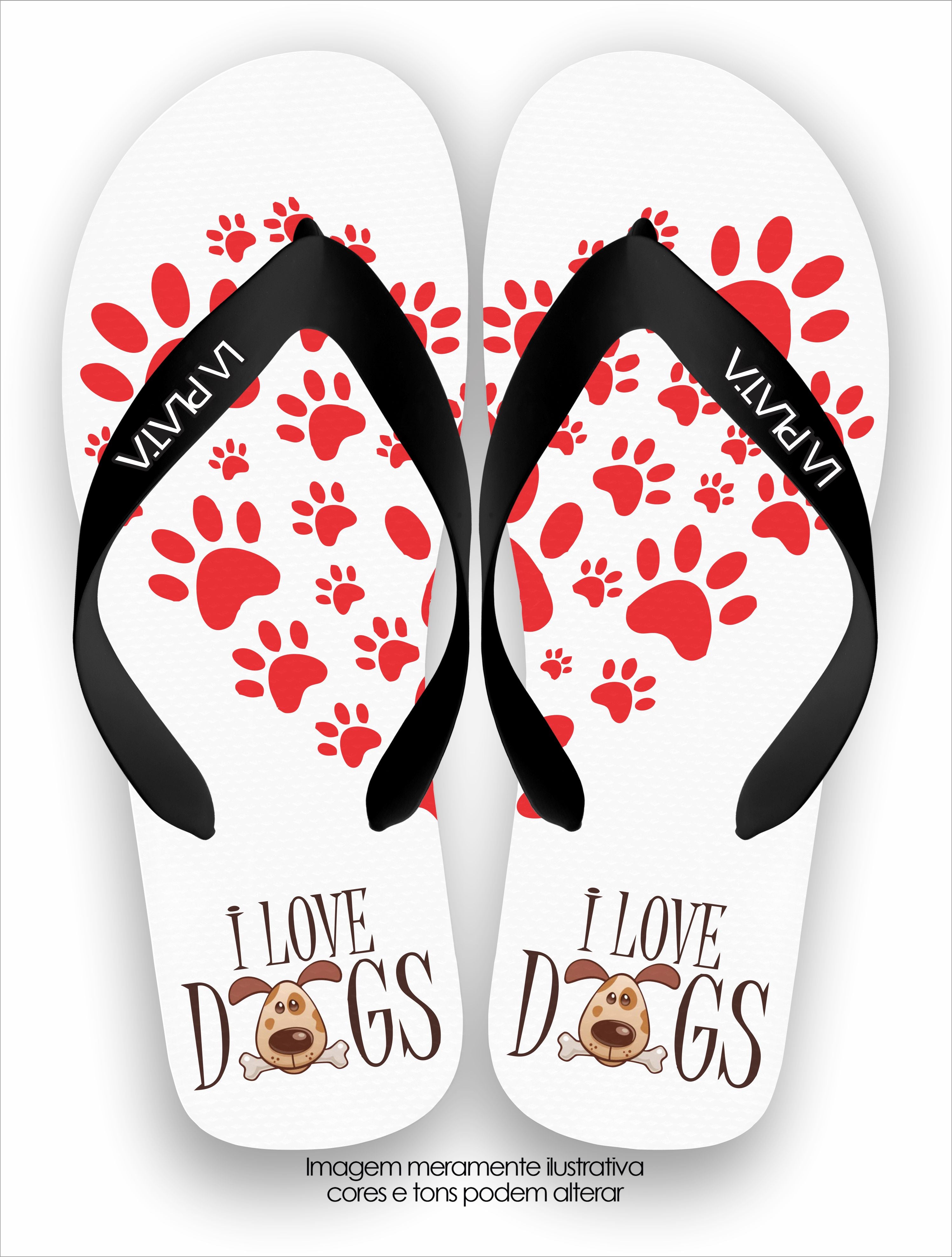 Chinelo Tradicional La Patinhas I Love Dogs