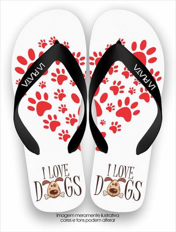 Chinelo Tradicional La Patinhas I Love Dogs