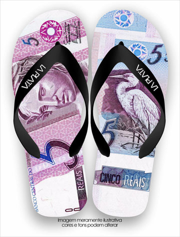 Chinelo Tradicional La Cédulas 5 Reais