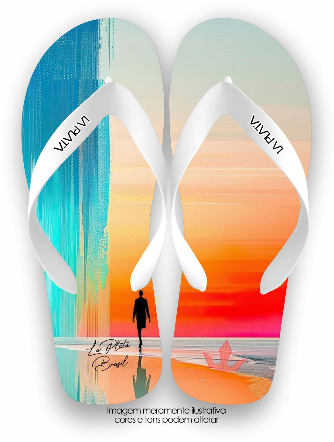Chinelo Tradicional Mar Abstrato Unissex La Praia
