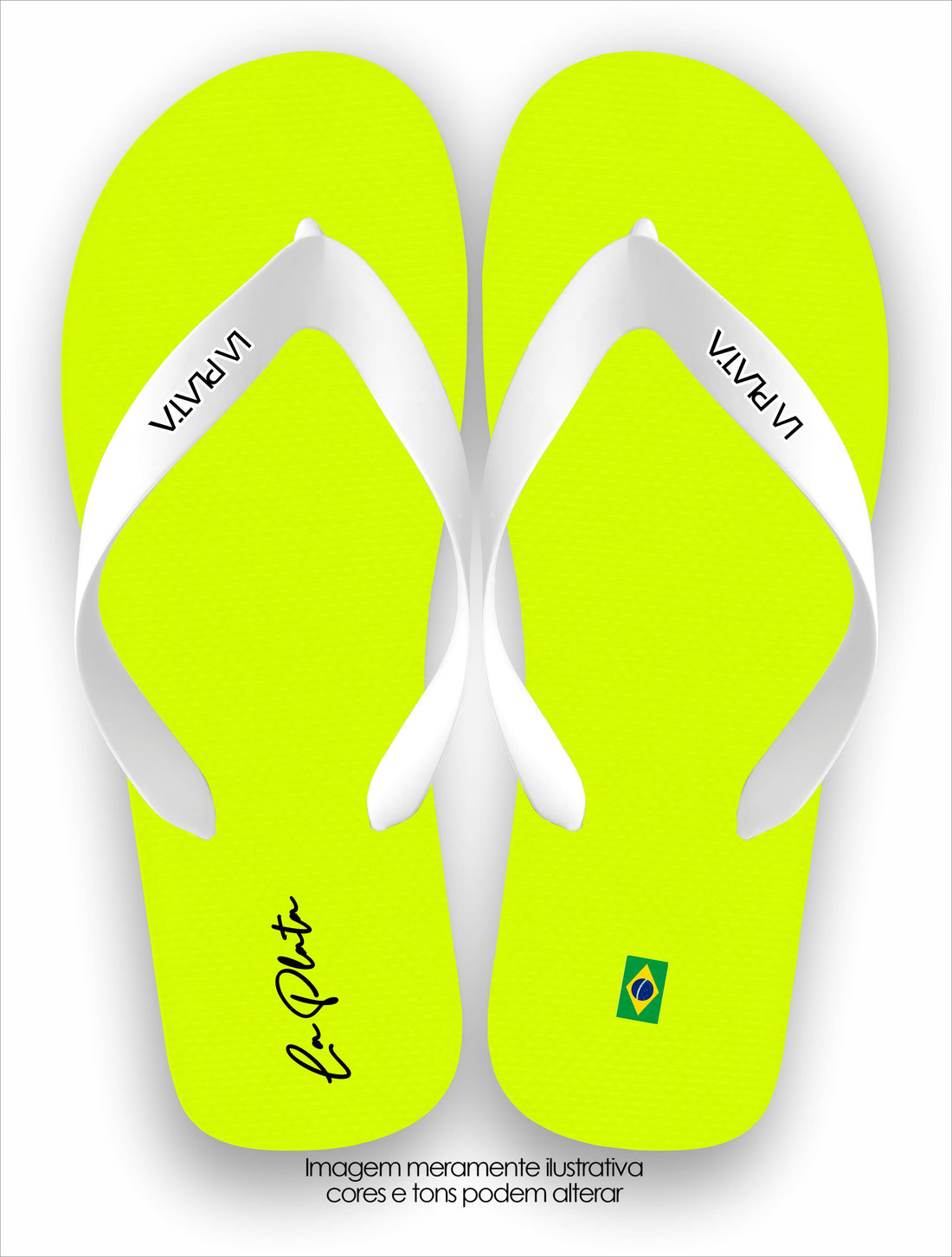 Chinelo La Plata Coleção Clássicas Amarelo Neon