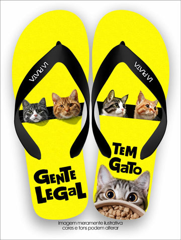 Chinelo Tradicional La Patinhas Cats Gente legal tem gato