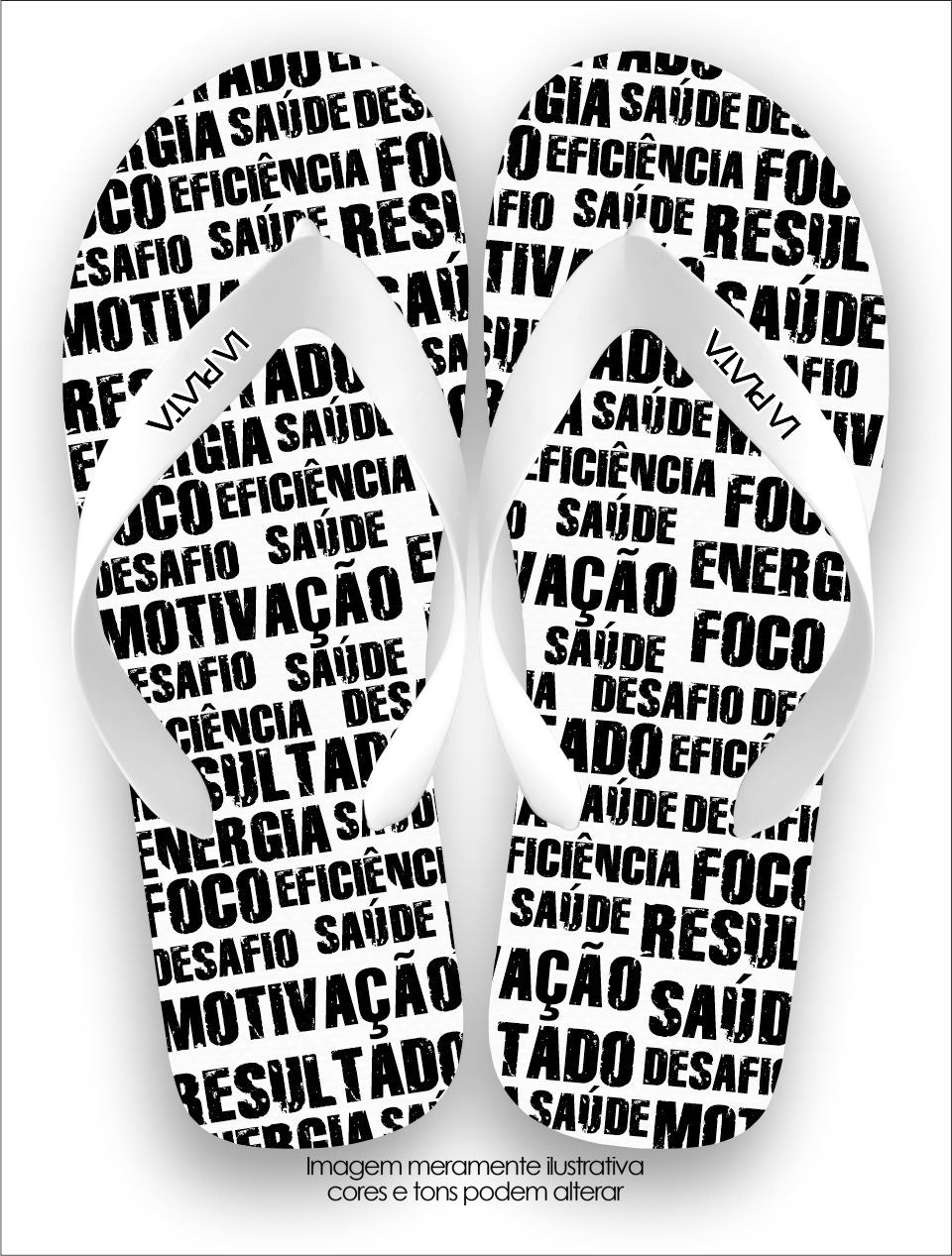 Chinelo Tradicional La Fitness Foco Saúde Desafio (Fundo Branco)