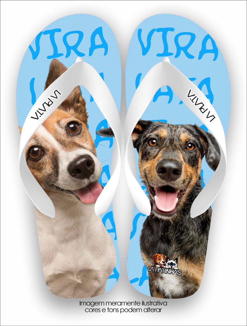 Chinelo Tradicional La Patinhas Dogs Vira-Lata