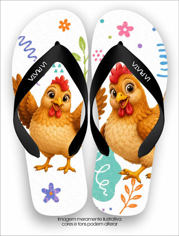 Chinelo Tradicional La Bicharada Galinha Feliz