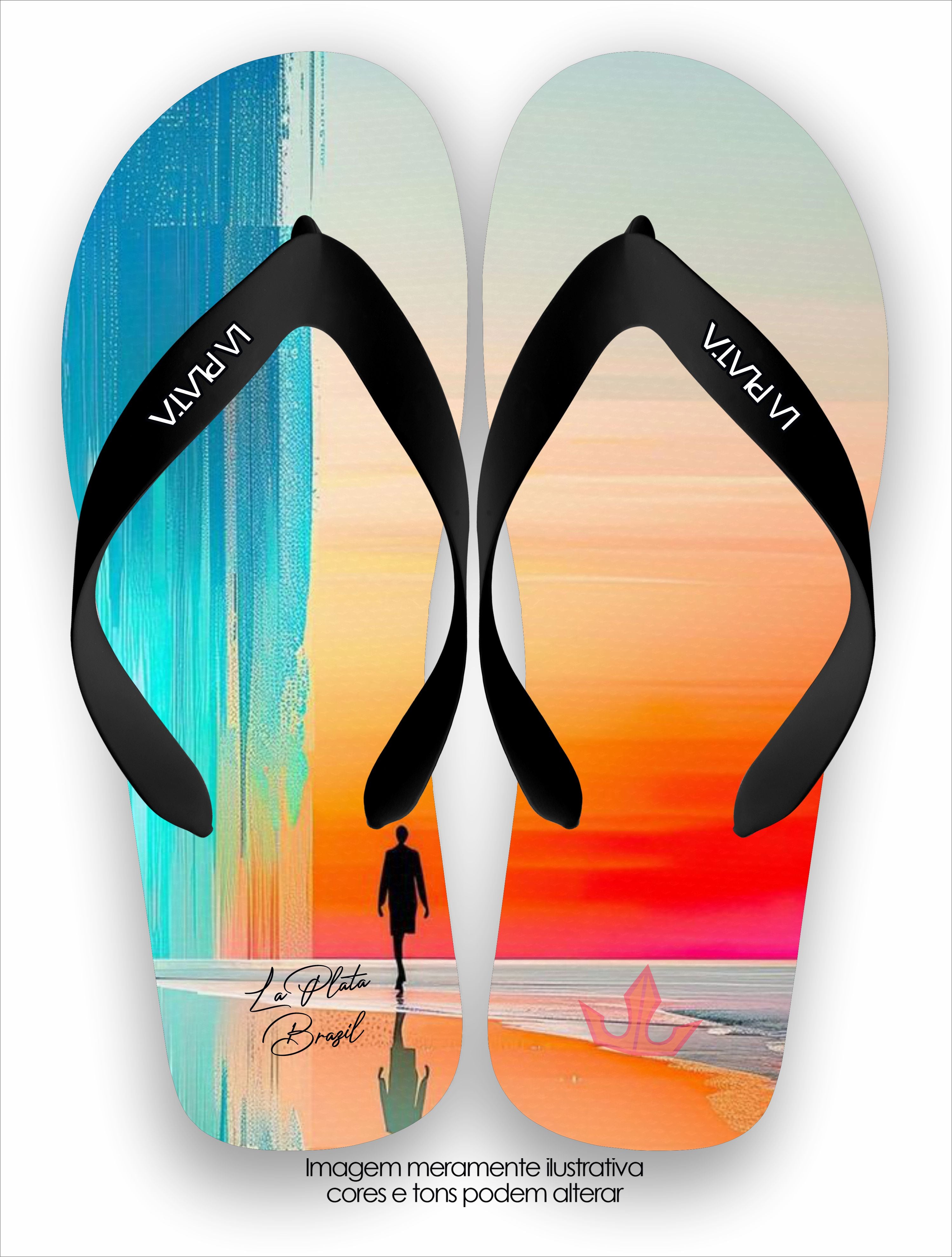 Chinelo Tradicional Mar Abstrato Unissex La Praia