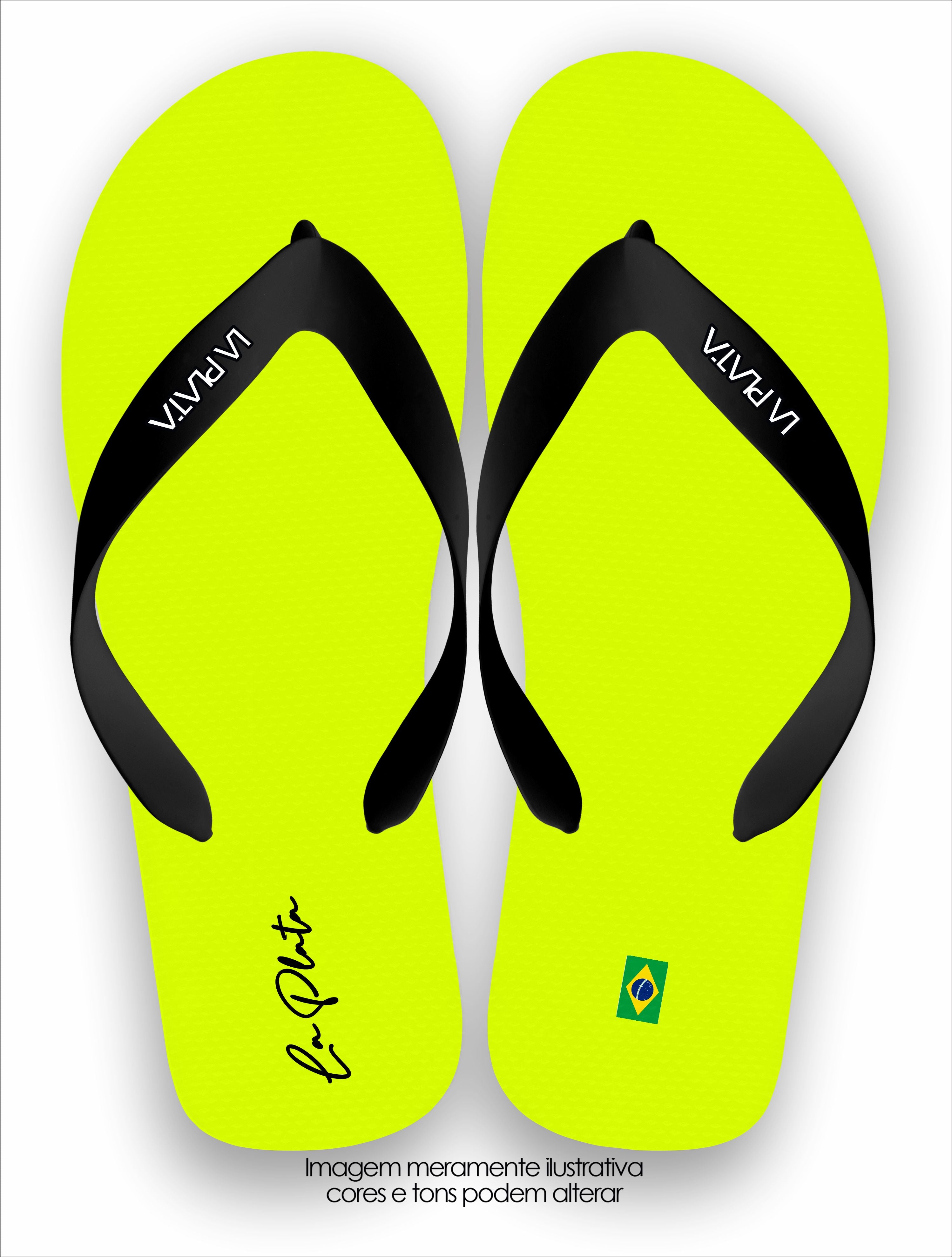 Chinelo La Plata Coleção Clássicas Amarelo Neon