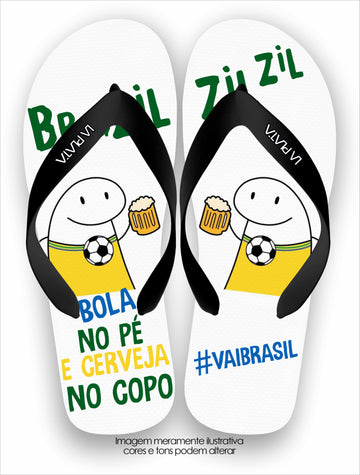 Chinelo Tradicional La Copa 2026 Brasil Bola no pé Cerveja no Copo