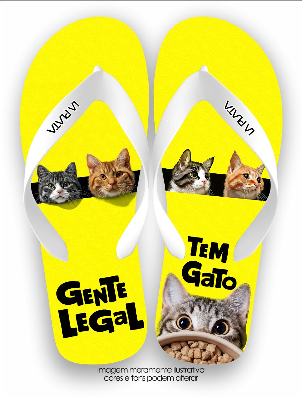 Chinelo Tradicional La Patinhas Cats Gente legal tem gato
