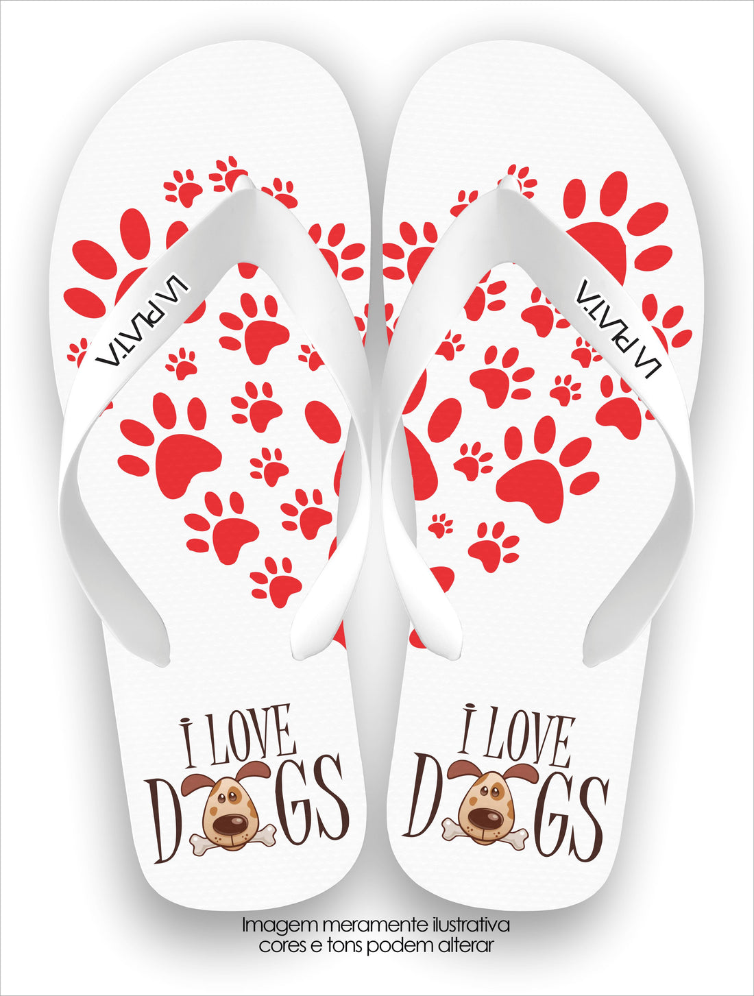 Chinelo Tradicional La Patinhas I Love Dogs