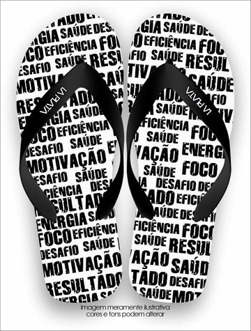 Chinelo Tradicional La Fitness Foco Saúde Desafio (Fundo Branco)