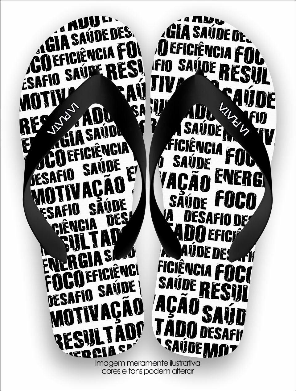 Chinelo Tradicional La Fitness Foco Saúde Desafio (Fundo Branco)