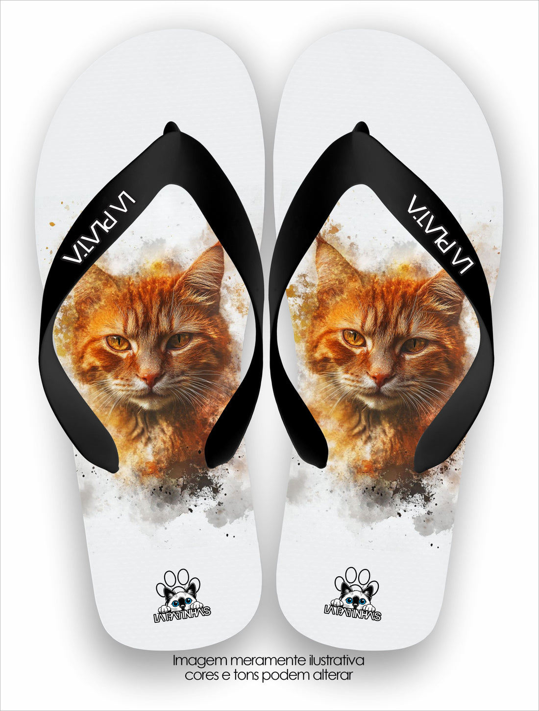 Chinelo Tradicional La Patinhas Cats Laranja