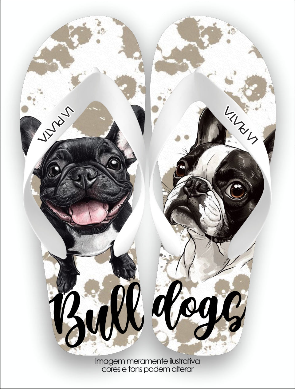 Chinelo Tradicional La Patinhas Dogs Buldogue Amor que Encanta