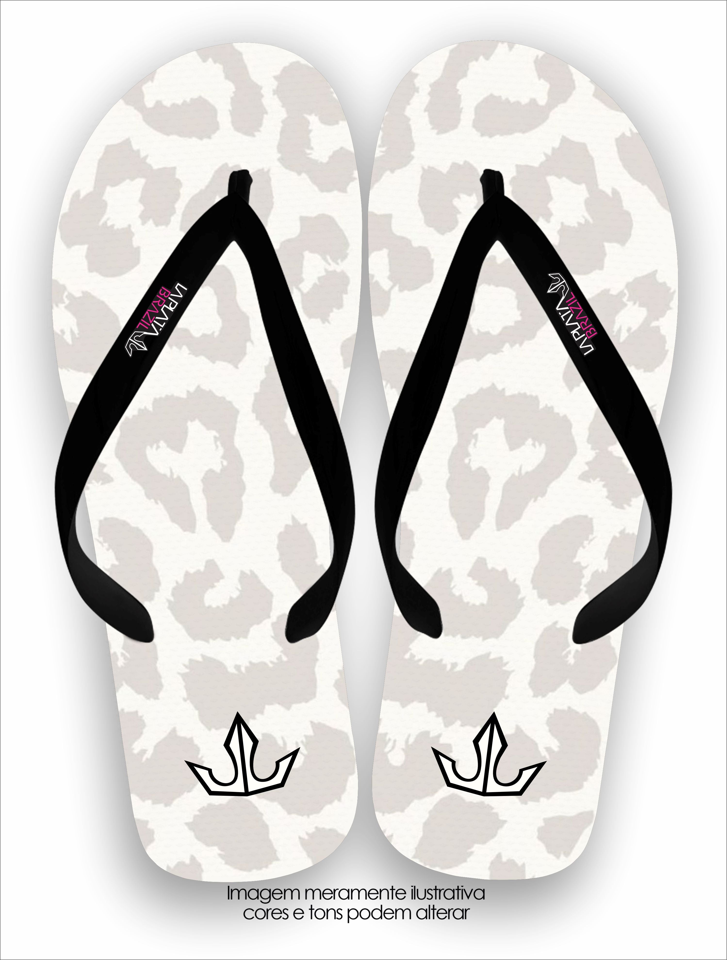 Chinelo Tradicional La Feminina Manchas Onça Conforto Total