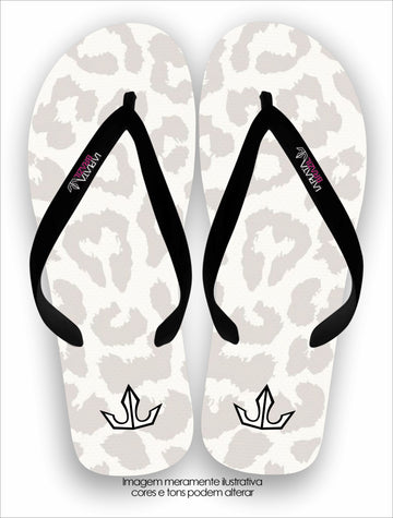 Chinelo Tradicional La Feminina Manchas Onça Conforto Total