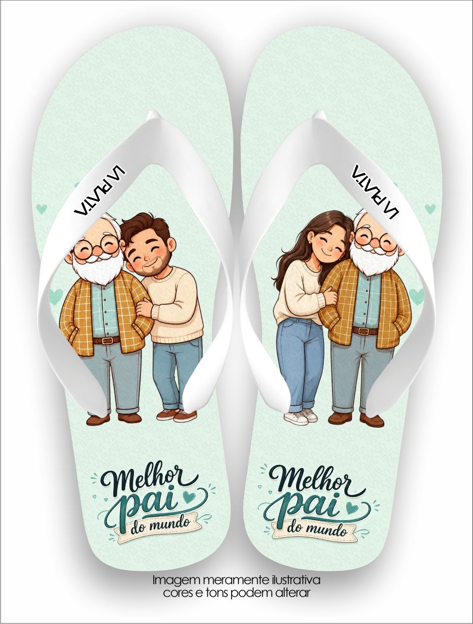 Chinelo Tradicional La Dia dos Pais Melhor Pai do Mundo Alt