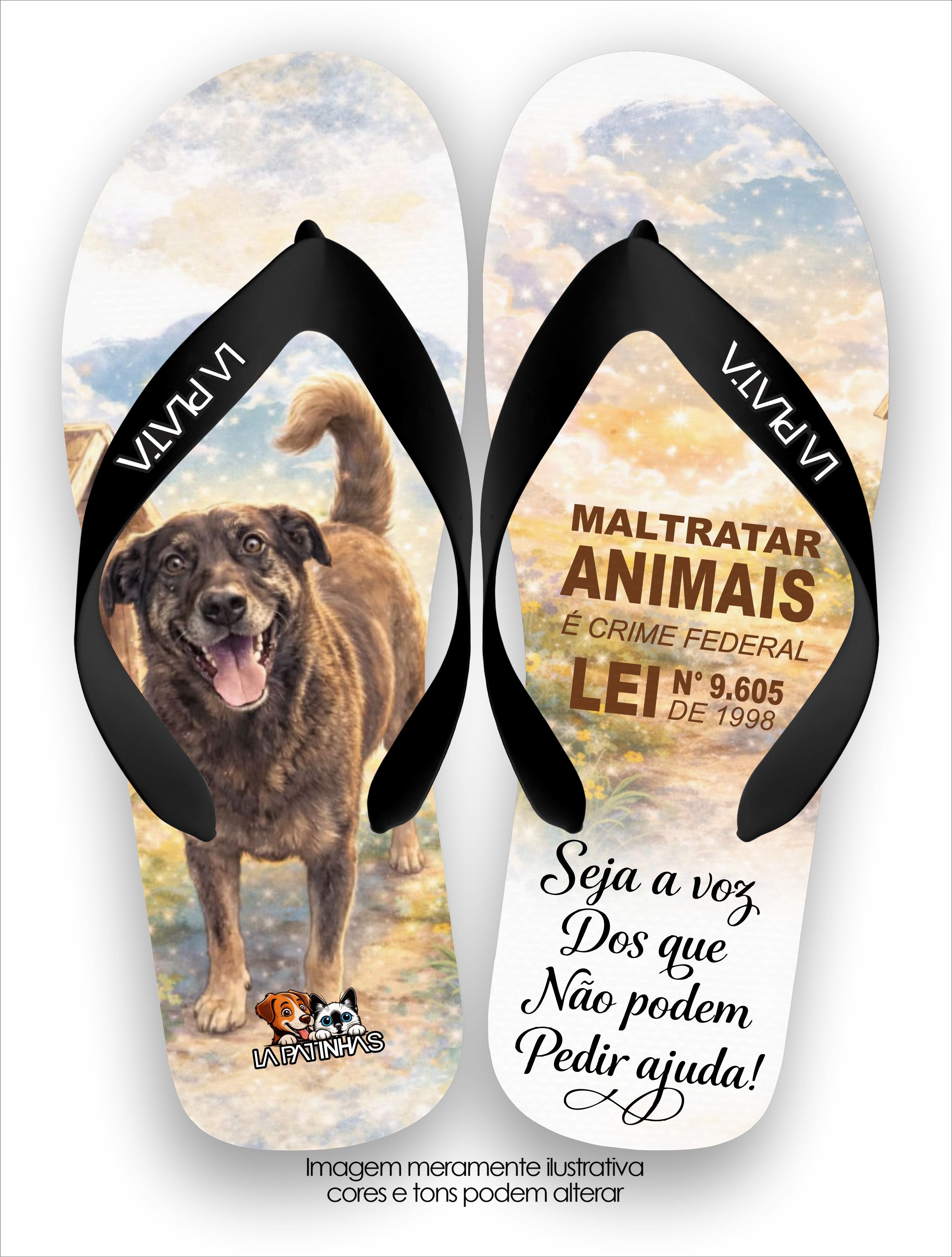 Chinelo Tradicional La Patinhas Dogs Ensine o Próximo - Cachorro Orelha