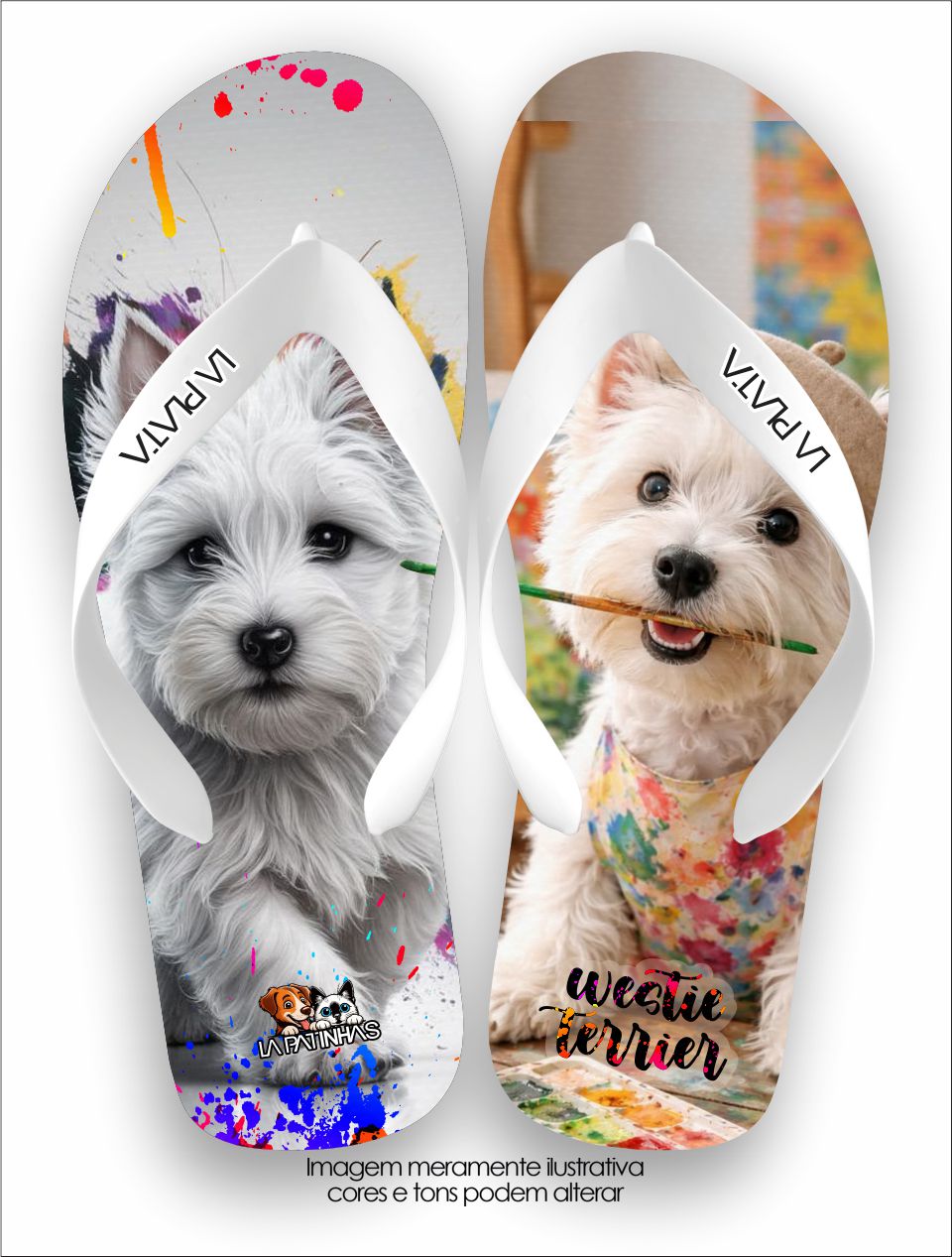 Chinelo Tradicional La Patinhas Dogs Westie Terrier