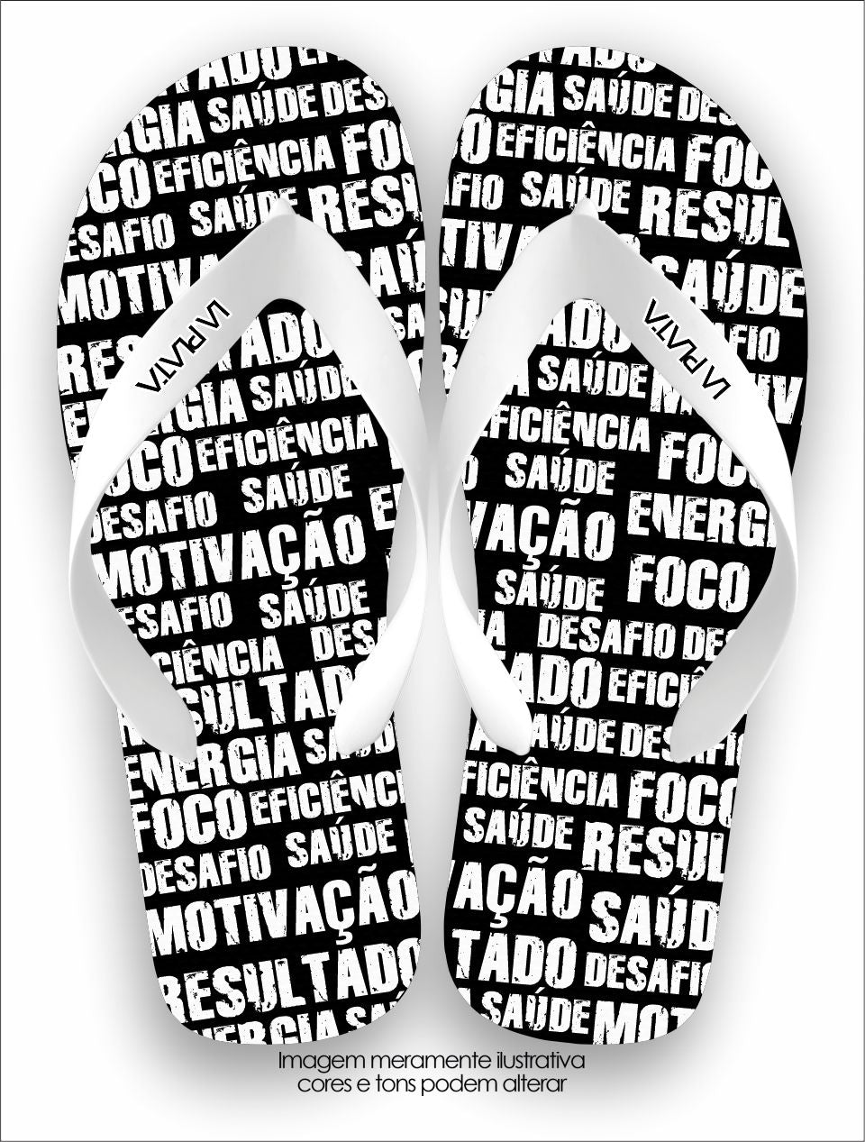 Chinelo Tradicional La Fitness Foco Saúde Desafio (Fundo Preto)