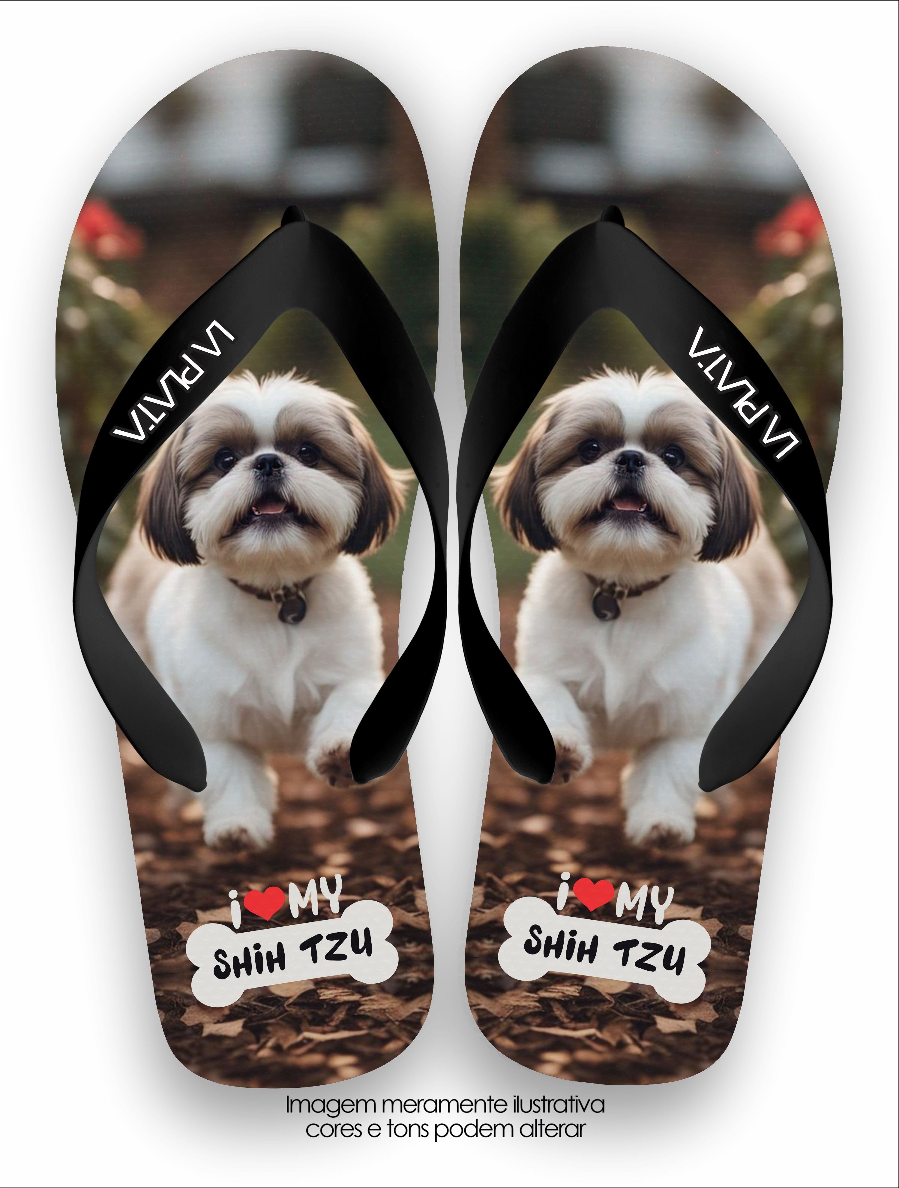 Chinelo Tradicional La Patinhas I Love My Shih-Tzu 02